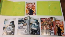 Xbox 360 EMPTY Game Cases Lot w/ Artwork Manuals Rainbow Six Vegas Ghost Recon 2