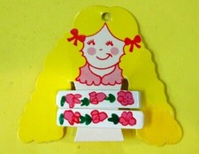 RARE 1980s Toddler Metal Pair Flowered Barrettes w/Cute Little Girl Packaging