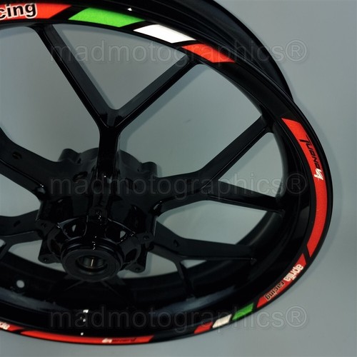 TuonoV4 racing motorcycle wheel decals 12 rim stickers set for aprilia Tuono V4 - Picture 2 of 5