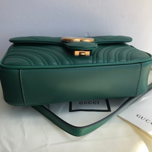 Gucci Green Wave Quilted Leather Women's Bag - Foto 3 di 8