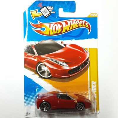 Hot Wheels 458 SPIDER Red Ferrari Convertible Car 2012 New Models