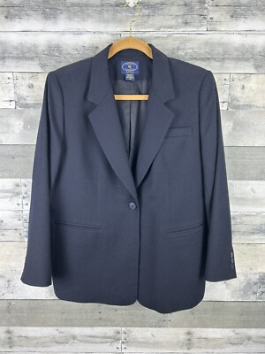 #ad Chelsea Cambell Women’s Blue Petite One Button Blazer 12P $8.40