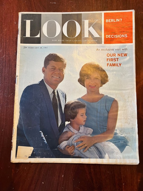 Group of 4 LOOK MAGAZINES from 1961, including The KENNEDYS, Ingrid Bergman 