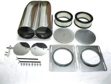 Polished Aluminum Smooth Top Shotgun Intake Hood Scoop with Element & Hardware