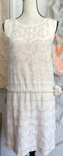 BCBG Max Azria Runway Drop Waist Silk Soutache Flapper 20's Style Dress Size S