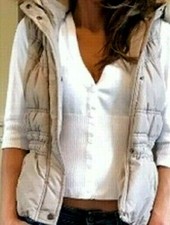 Super Cute Pimkie Hooded Puffer Vest Faux Fur Trim - Chic And Fabulous Size S