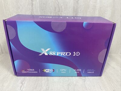 ANDROID TV BOX 4K MEDIA PLAYER | X88 PRO 10 | DDR RAM 2G | eMMC ROM 16GB