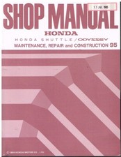 HONDA ODYSSEY Mk1 (RA1-RA5 SERIES) 2.2 PETROL 1995 FACTORY WORKSHOP MANUAL *VGC*