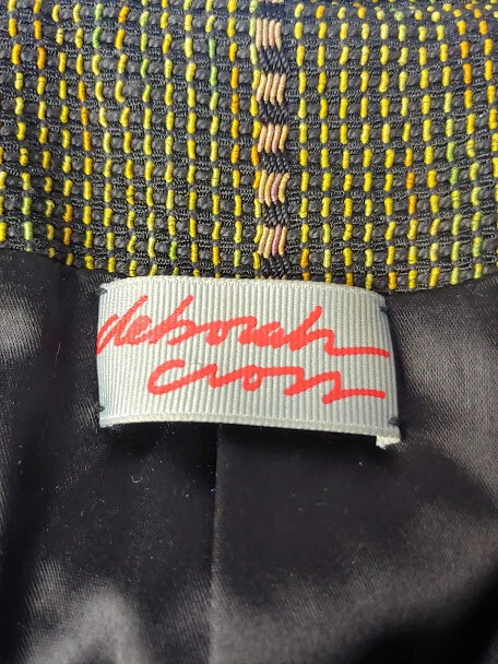 Deborah Cross Textile Artist Unique Rare Green Woven Blazer Small / Medium - Image 2 of 4