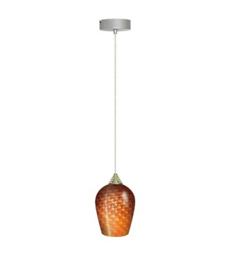 Art Deco Brown Pendant Light Fixture LED Warm Light 5'' Glass Pendant