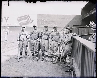 Shown above are members of St Louis Cardinals high caliber infield - Old Photo