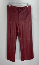 Anthropologie The Colette Crop Wide-Leg Faux Leather Maeve  Size 31 Stretch Soft