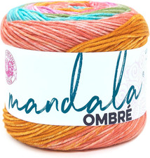 Mandala Ombr  Yarn with Vibrant Colors, Soft Yarn for Crocheting and Knitting, T
