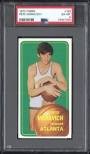 1970 Topps Pete Maravich Rookie Card PSA 6 Ex MINT Graded Basketball #123. rookie card picture