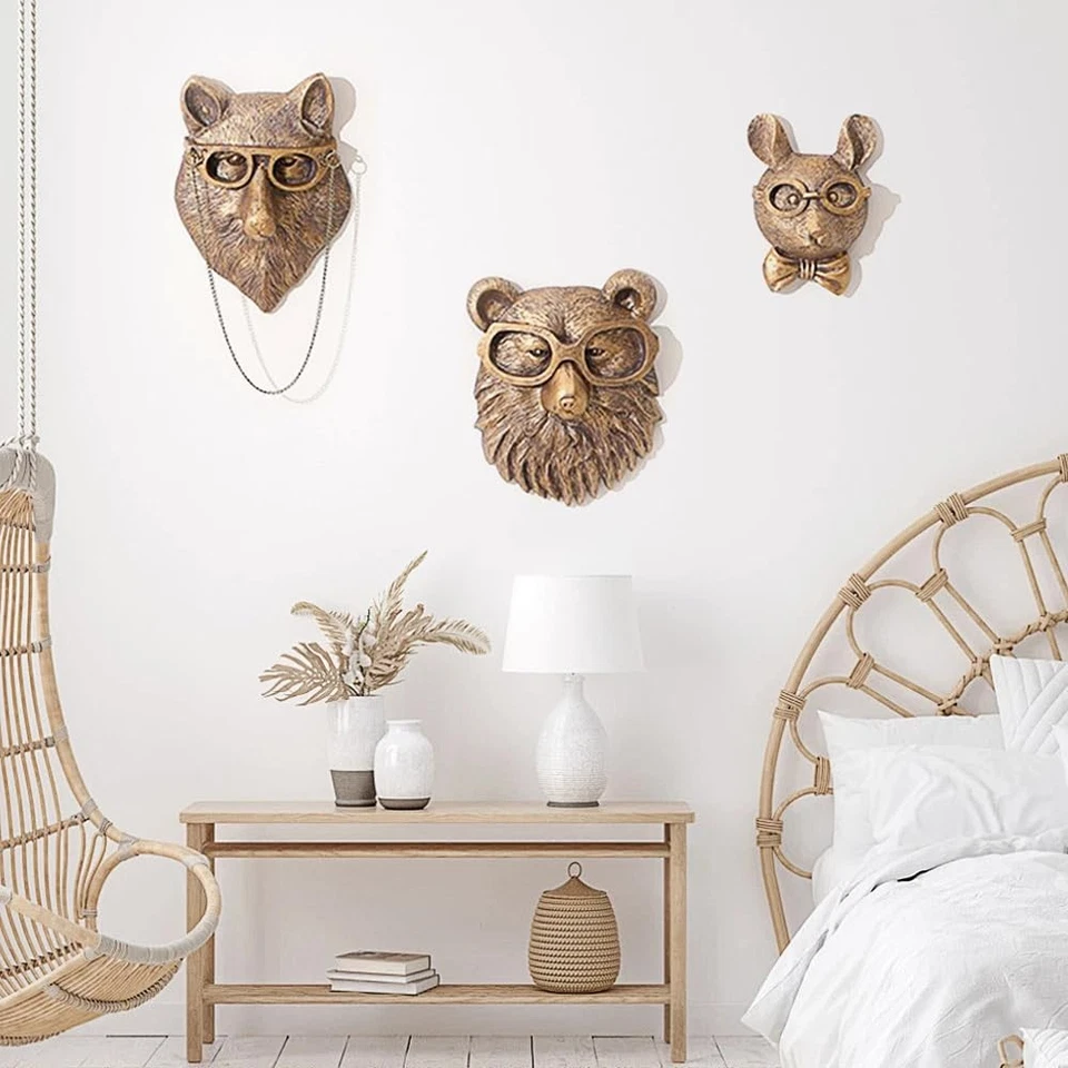 Голова настенное крепление декор, смолы животных скульптуры, ар-деко стены подвесной декор... - Изображение 4 из 4