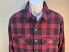 Vince Men's red & blue buffalo check soft long sleeve Flannel shirt M Mint Cond