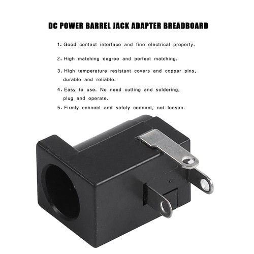 50x 5.5mm X 2.1mm DC Power Barrel Jack Adapter Breadboard NEW - Afbeelding 3 van 8