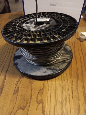 5/32'' 1x19 400ft Spool Stainless Steel Cable Reel NO50071#2-1243. Open 1/3+ left