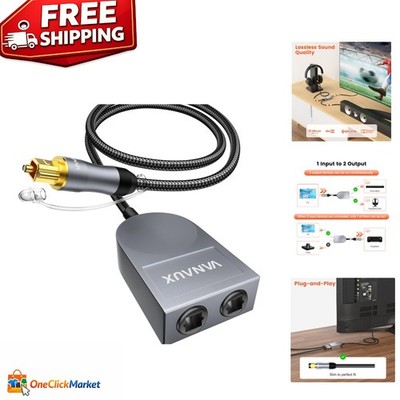 Dolby Digital Compatible Optical Splitter 1 in 2 Out - 1.6ft for TV/Game Console