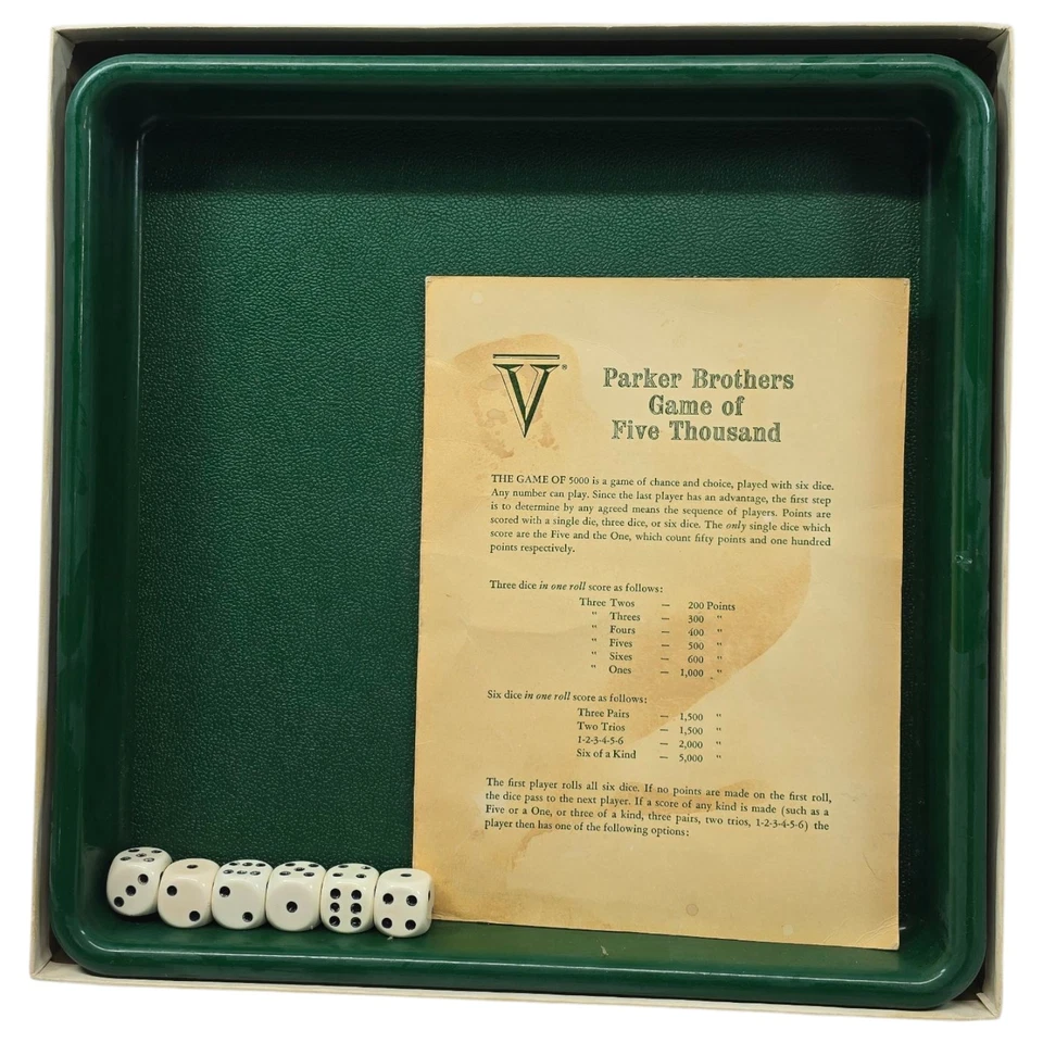 Vintage 1967 Deluxe Edition Of Parker Brothers Game Of Five Thousand. Complete.  - Image 2 of 4
