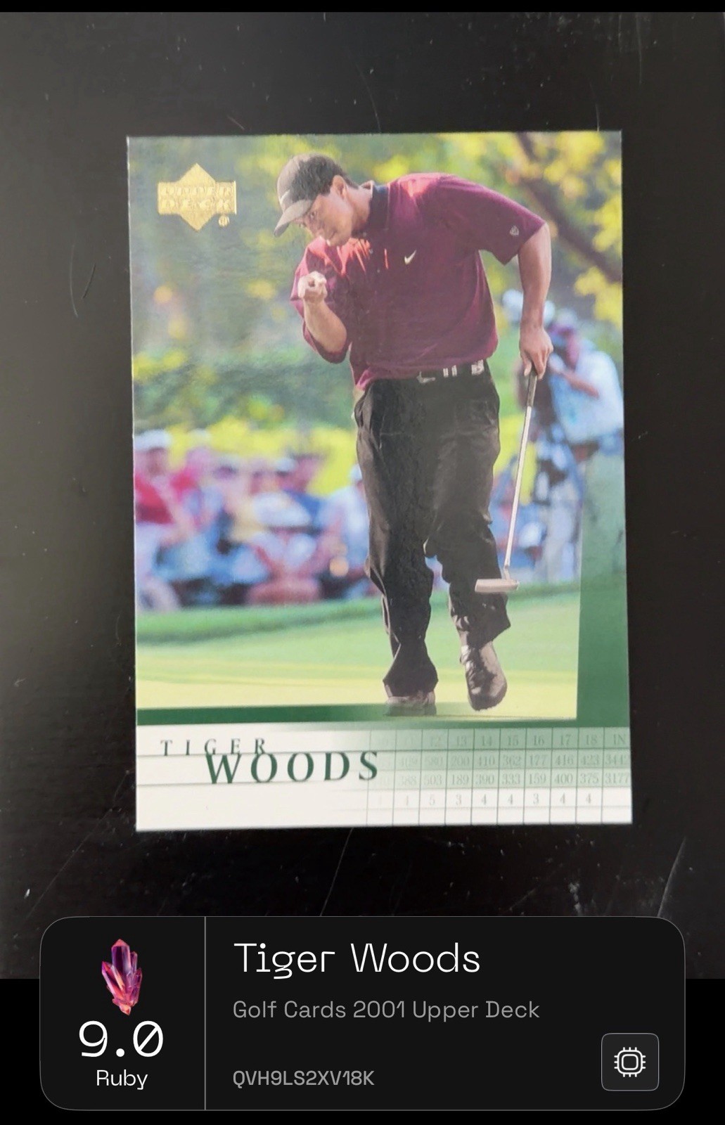 2001 Upper Deck - Tiger Woods #1 (RC) DG PSA 9! view 3