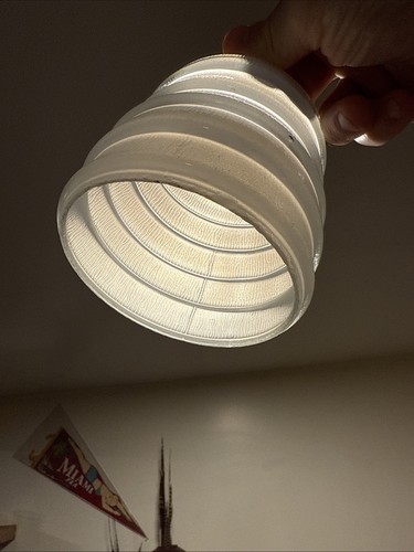Antico paralume lampada vintage vetro satinato goffrato misura attacco 3 1/4" SET - Foto 18 di 24