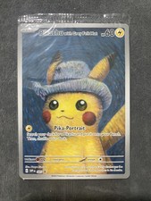 Pokémon Pikachu TCG Grey Felt Hat #085 Van Gogh Promo Card (Sealed) MINT