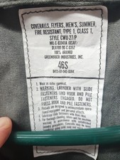 US Air Force - Summer Men Flyer Coveralls Fire Resistant MIL-C-83141A Size 40L