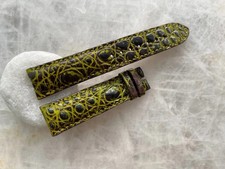 20mm/18mm Green Alligator Crocodile Print Leather Watch Strap Band