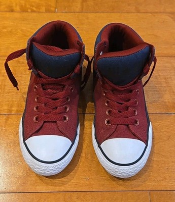 CONVERSE CHUCK TAYLOR JUNIOR NAVY/MAROON SNEAKERS - US 3 EU 35 - STYLE 654277F