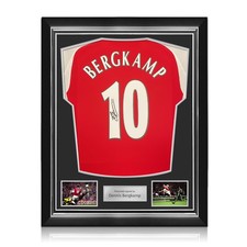 Dennis Bergkamp Signed Arsenal 2024-25 Football Shirt. Superior Frame