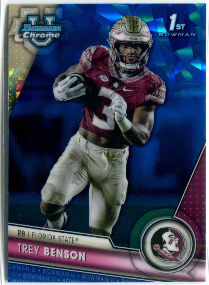 TREY BENSON 2023 Bowman Chrome U. University SAPPHIRE #5