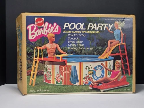 Vintage Mattel Barbie 1973 Pool Party Playset #7795 Complete As Pictured