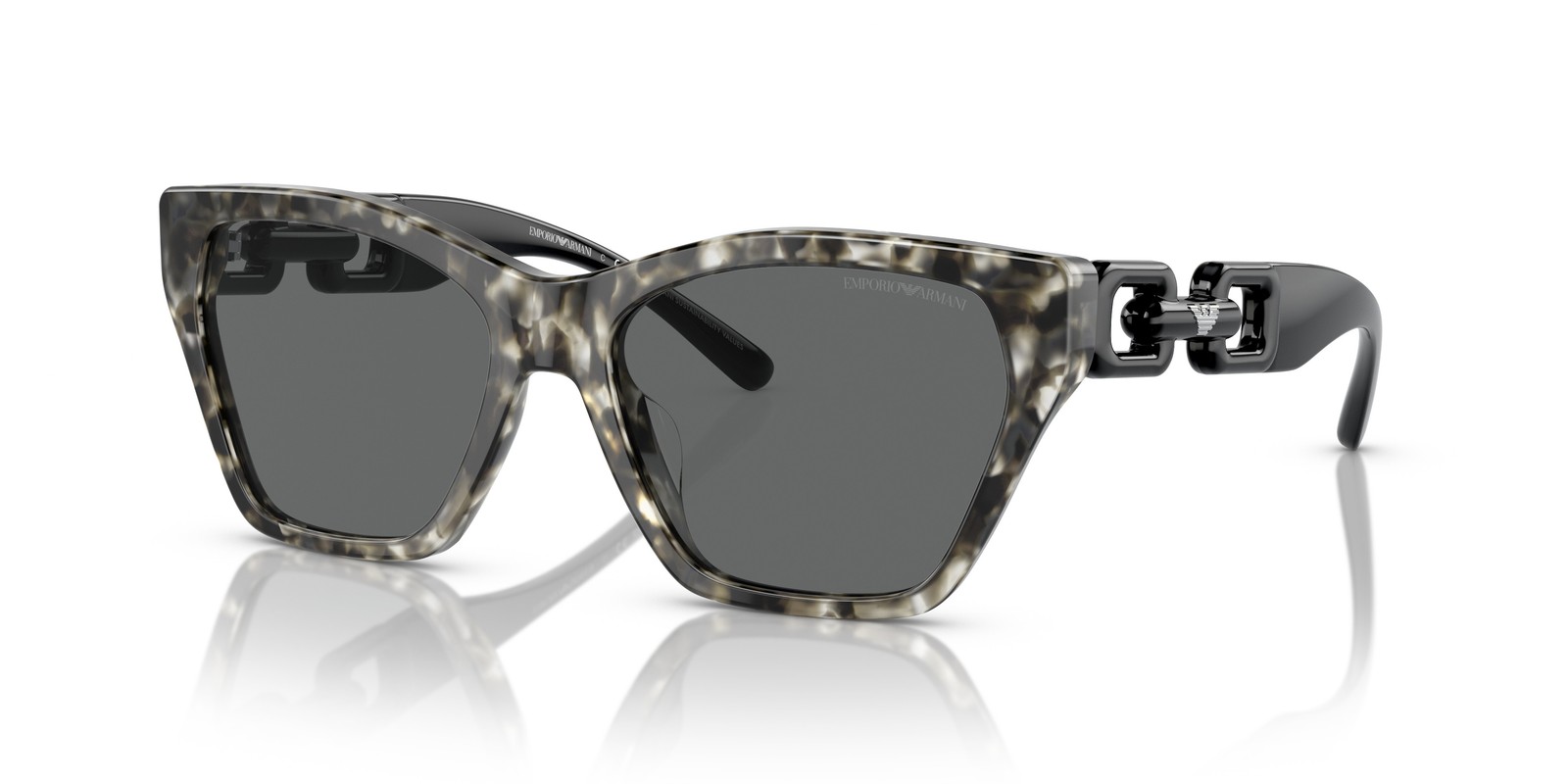 Солнцезащитные очки Emporio Armani 0EA4203U 567887 блестящего серого цвета havana Cateye 17990₽