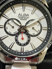 Seiko ALBA AP6309X1 Quartz Watch, Stylish Chronograph, Silver, Used