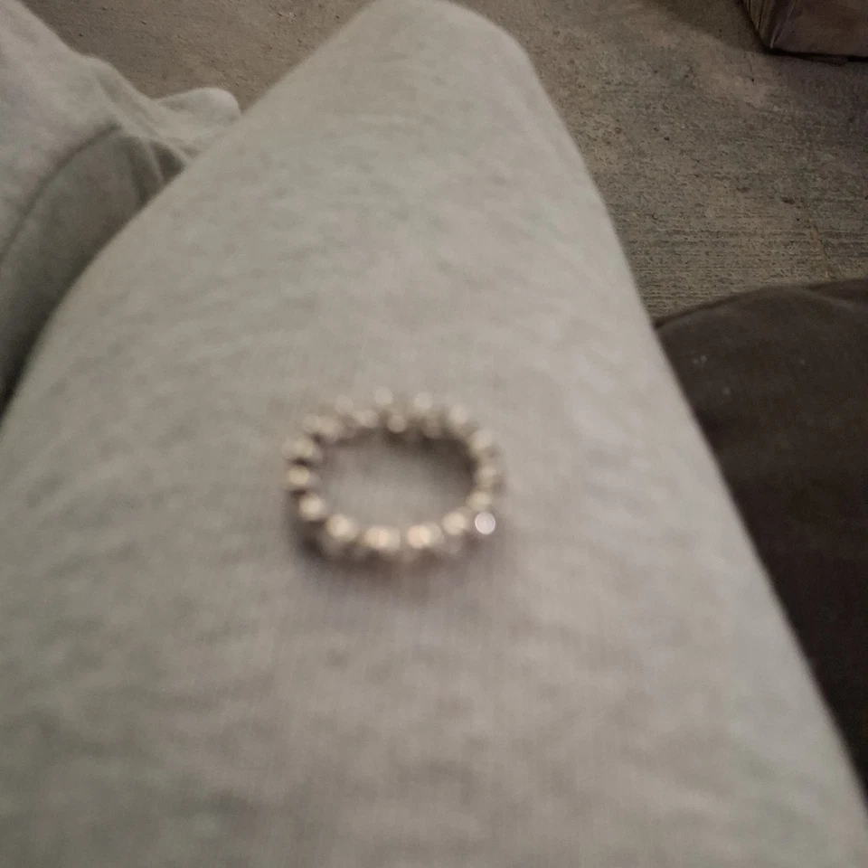 Women's Heart Cut Lab Created Diamond Full Eternity Wedding Band Ring 925 Silver - Image 3 of 4