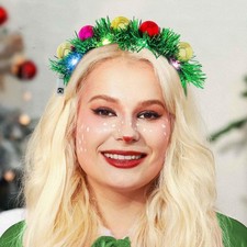 Light Up Headband Christmas Led Hairbands Christmas Ball Headbands Glow Headp...