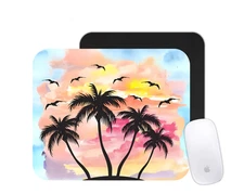 Palm Tree Paradise Mouse Pad | Tropical Beach Desk Mat | Island Vibes Gift