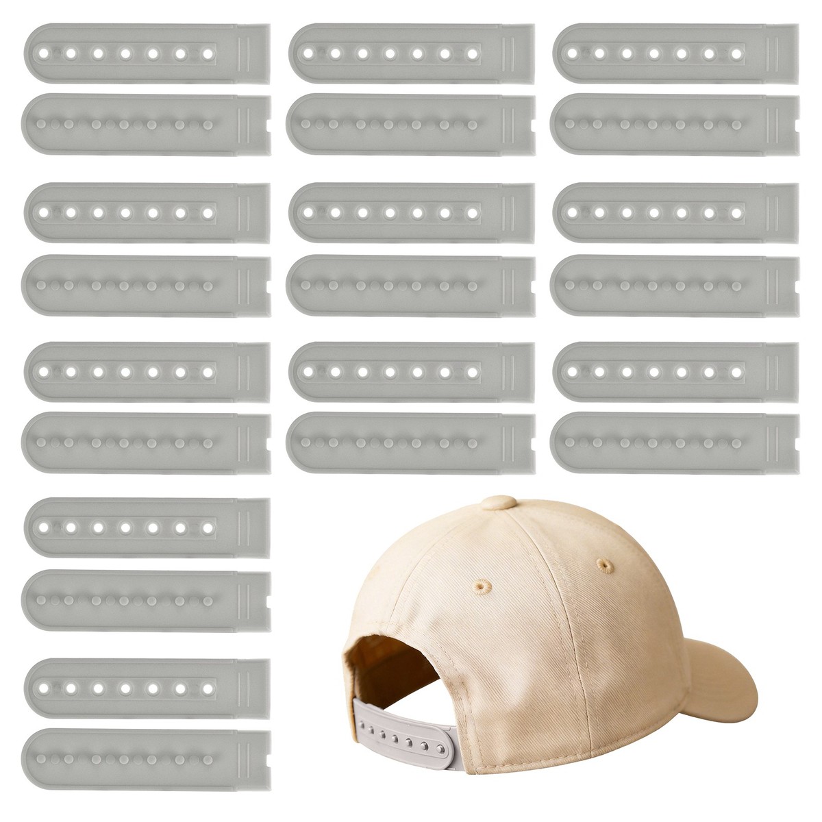 Snapback Extender, 11 Set Adjustable Plastic Hats Snap Buckle