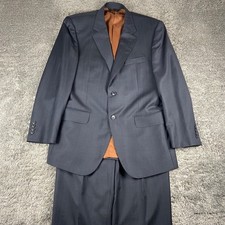 Jos A Bank 2 Piece Suit Men 41R Blazer 35x31 Pant Charcoal Pinstripe Wool Joseph