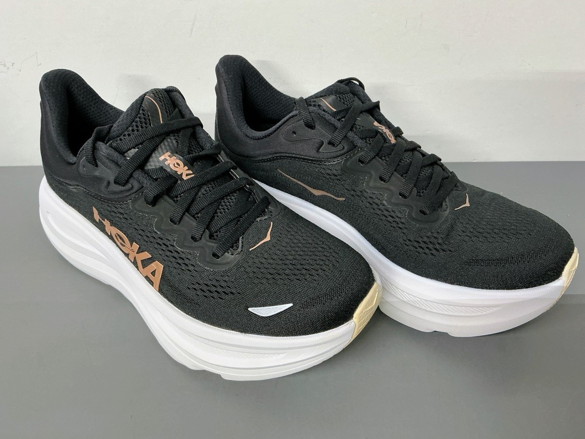Hoka Bondi 9 Black / Rose Gold 1162012-BRGL Women's 8.5B | eBay
