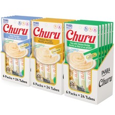 Churu Lickable Creamy Pur e Cat Treats 3 Flavor Tuna 0.5 Ounce Pack of 72 