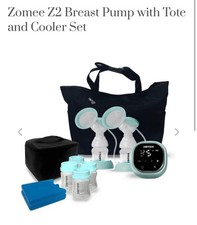 ZOMEE Z2 Breast Pump with Tote and Cooler bag set. 300 Motif storage bags