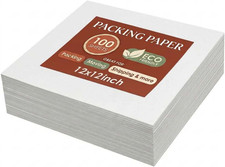 100 Packing Paper Sheets for Moving Supplies, 12X12 Newsprint Wrapping Paper for