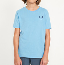 Messi Front/Back Logo Light Blue Boy's T-Shirt. Size XL 18 . New in Polybag 