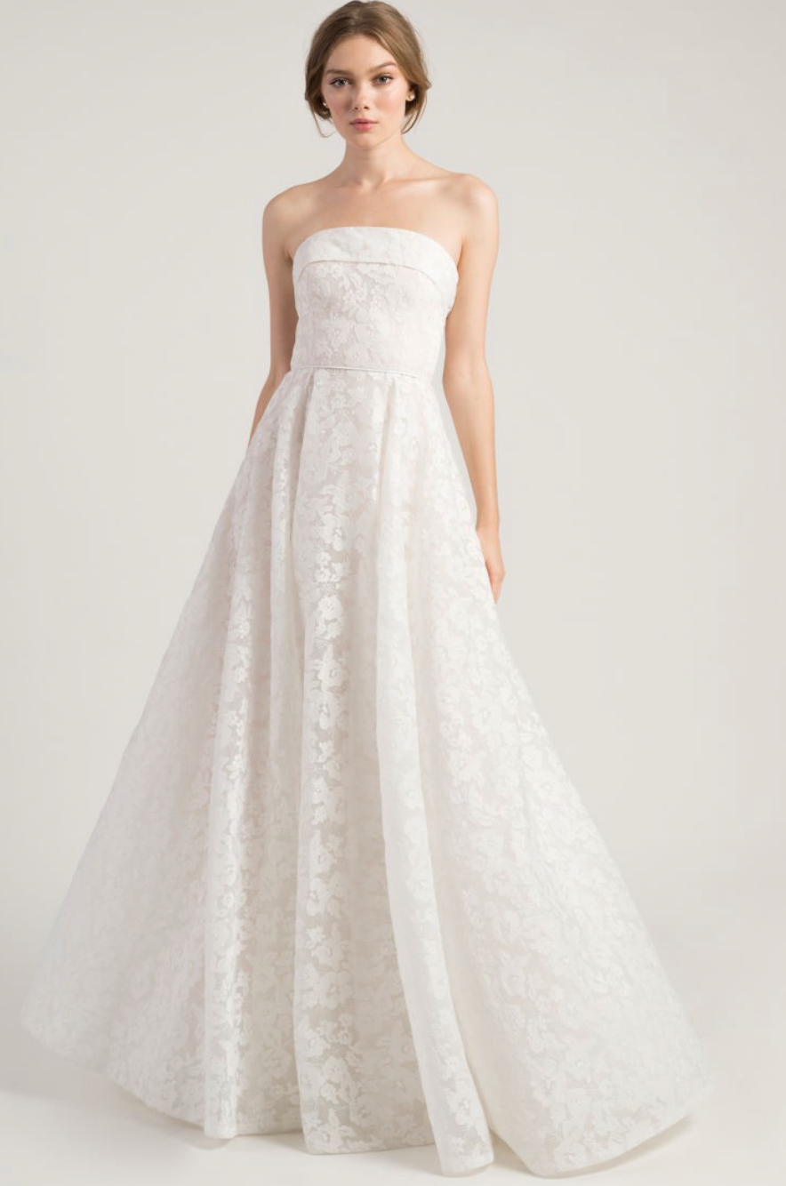 Jenny Yoo NWT Leigh Lace Strapless White Wedding Dress Size 10 BHLDN