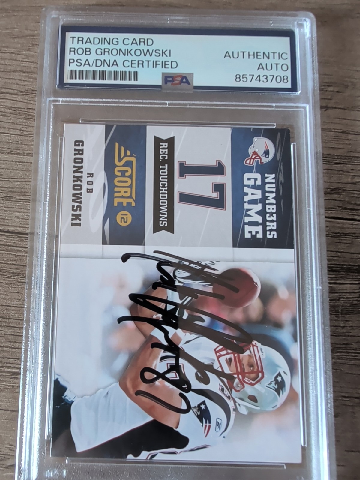 2012 Score - Numbers Game Autographed Rob Gronkowski #4
