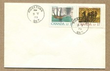 CANADA AUTHORS 1979-05-03, Sc818b RIDGETOWN ON Post Mark. Se-tenant 2x17¢ FDC