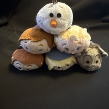 Set Of 6 Mini Tsum Tsum Frozen Plush With Tags Anna Elsa Olaf Sven Kristoff Hans