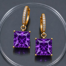 Square Amethyst Gemstone 925 Sterling Silver ...